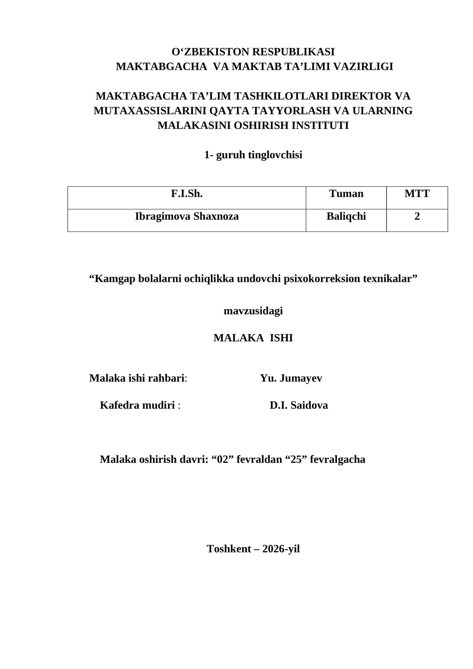 Kamgap bolalarni ochiqlikka undovchi psixokorreksion texnikalar 1