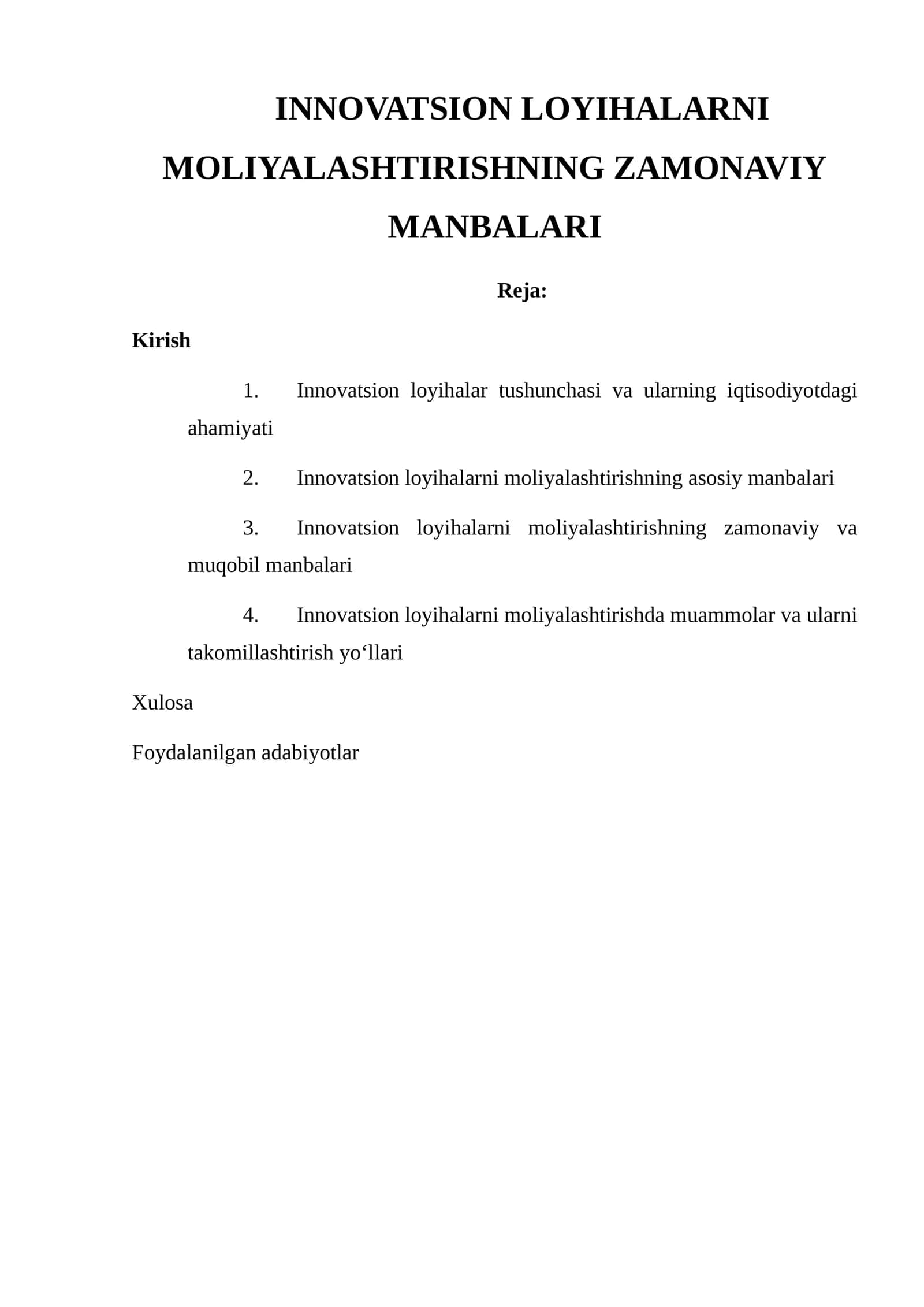 INNOVATSION LOYIHALARNI MOLIYALASHTIRISHNING ZAMONAVIY MANBALARI 1