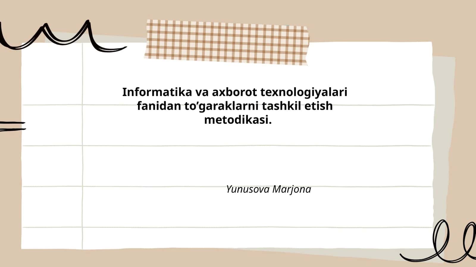 Informatika va axborot texnologiyalari fanidan to’garaklarni tashkil etish metodikasi 1