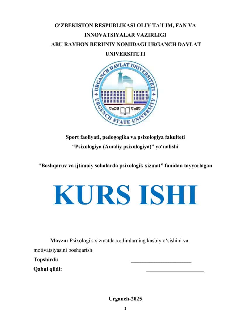 Psixologik xizmatda xodimlarning kasbiy o‘sishini va motivatsiyasini boshqarish 1