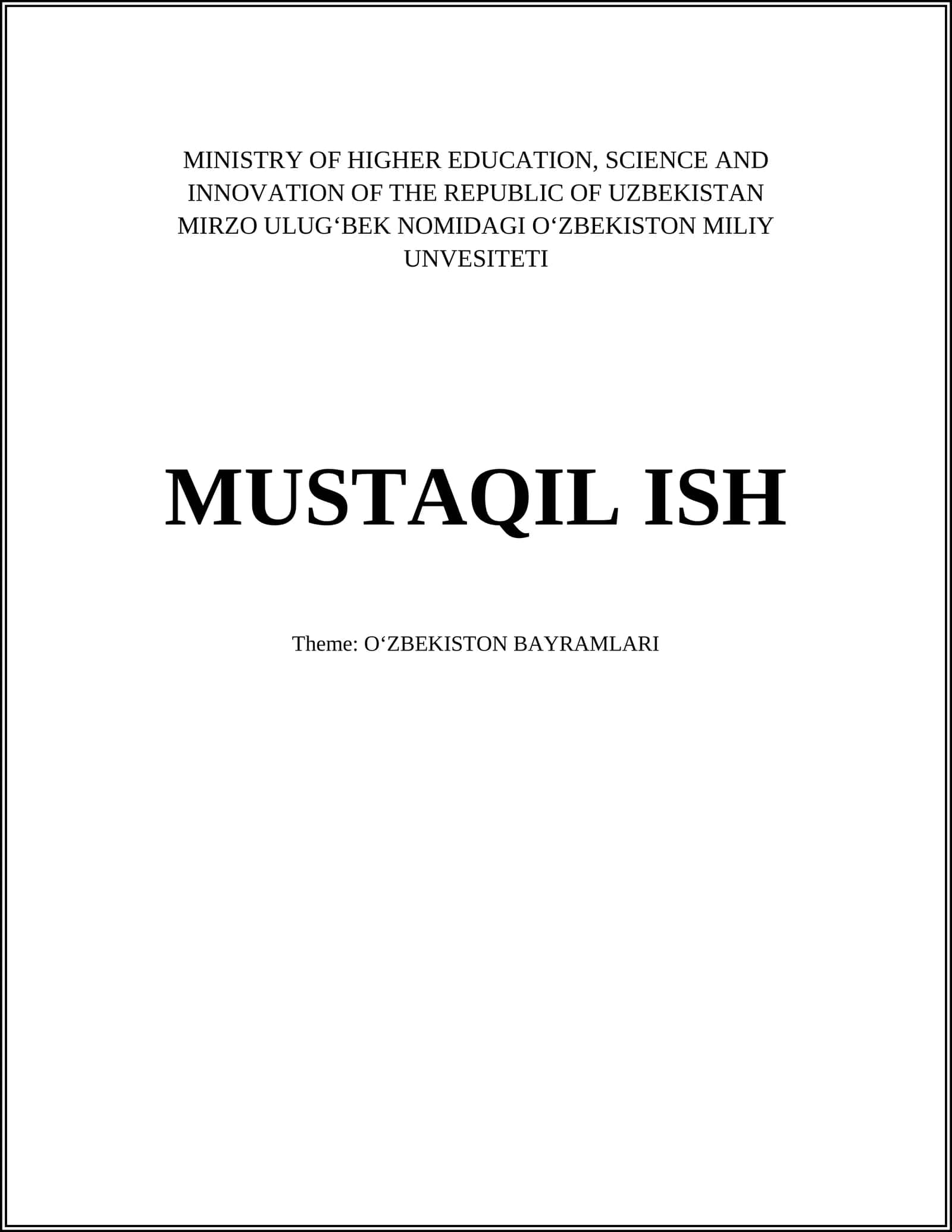 OʻZBEKISTON BAYRAMLARI 1