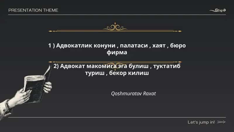 Адвокатлик конуни, палатаси, хаят, бюро фирма 1