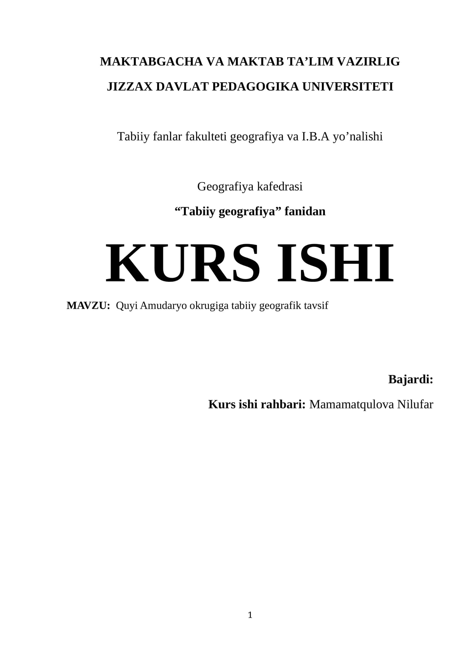 Quyi Amudaryo okrugiga tabiiy geografik tavsif 1