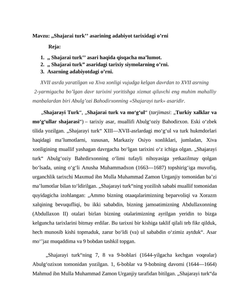 Shajarai turk 1