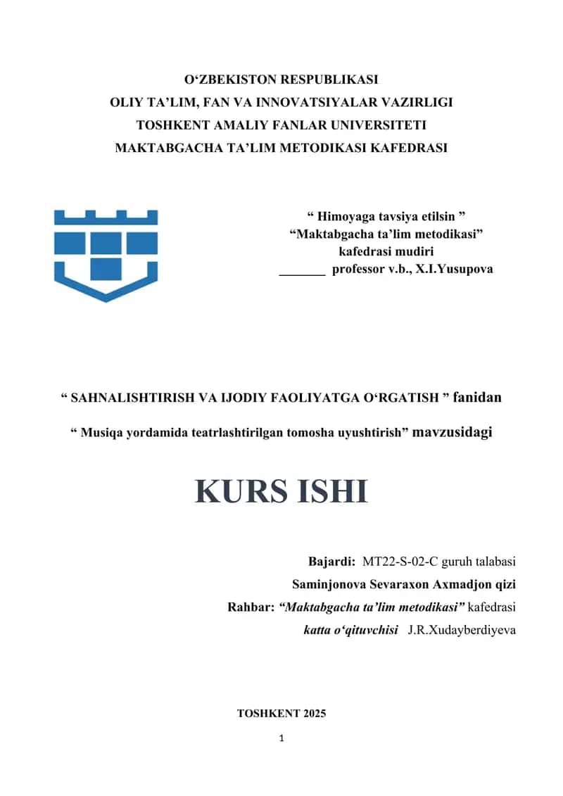 Musiqa yordamida teatrlashtirilgan tomosha uyushtirish 1