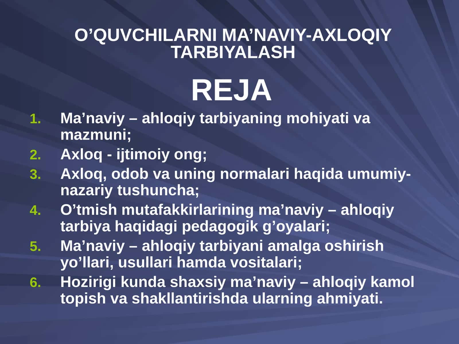 Ma’naviy – ahloqiy tarbiya 1