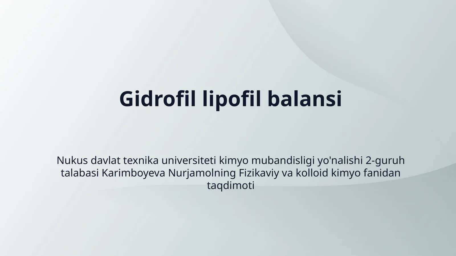 Gidrofil lipofil balansi 1