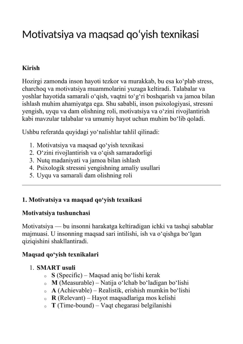 „Motivatsiya bo‘yicha tezkor qo‘llanma“ 1