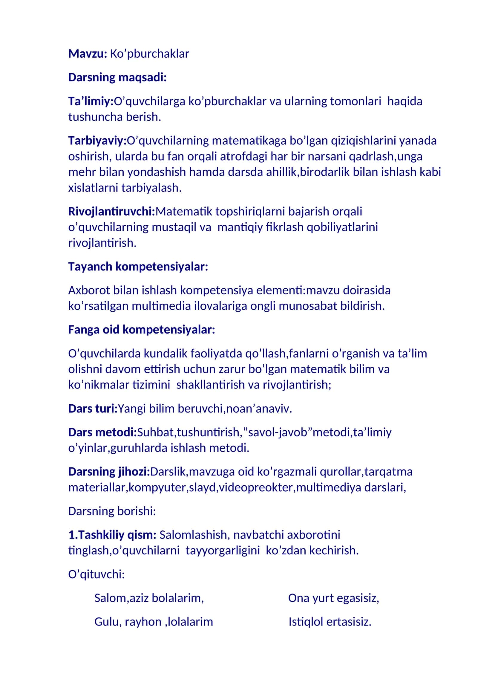 Ko’pburchaklar 1