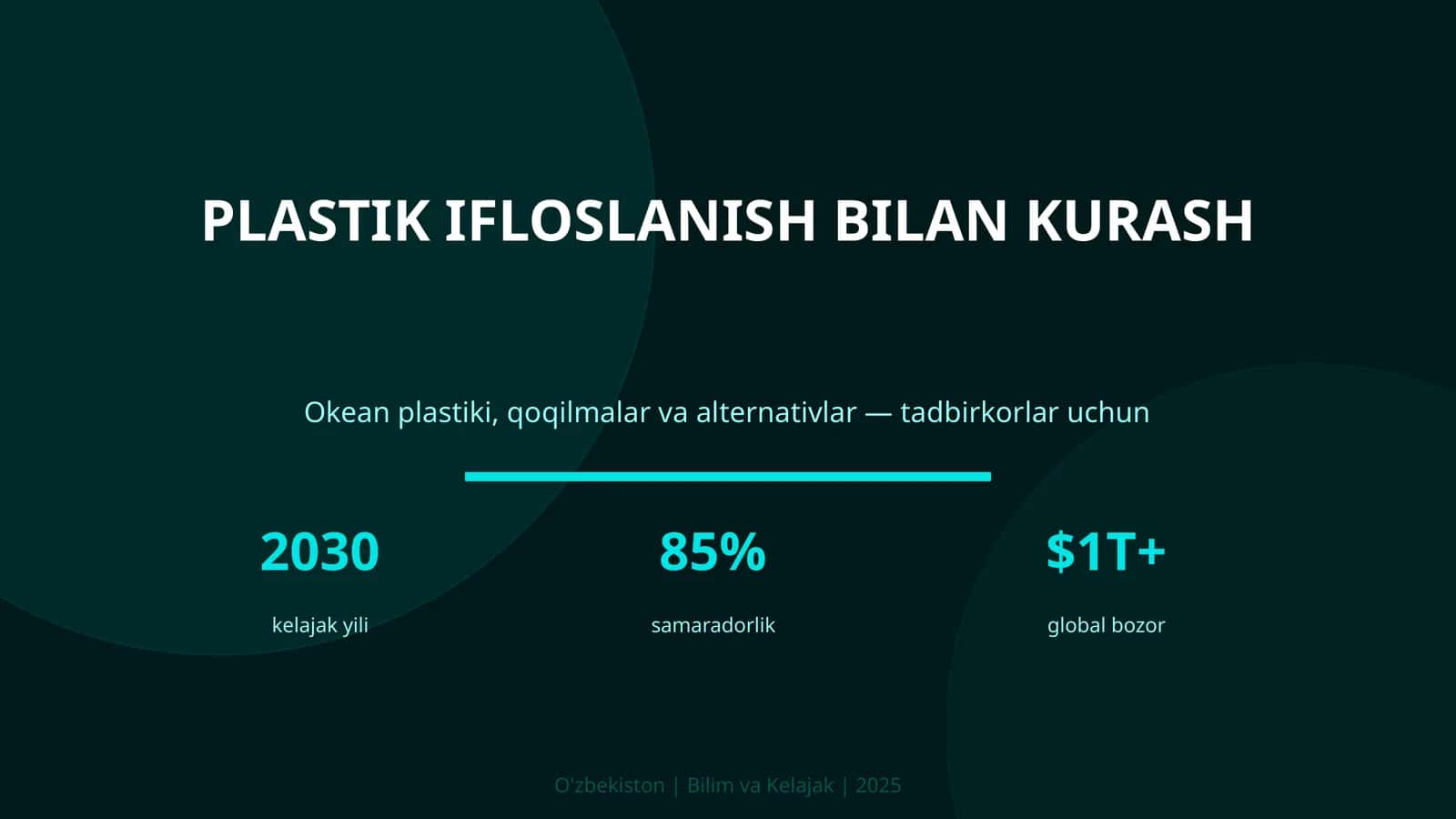 PLASTIK IFLOSLANISH BILAN KURASH 1
