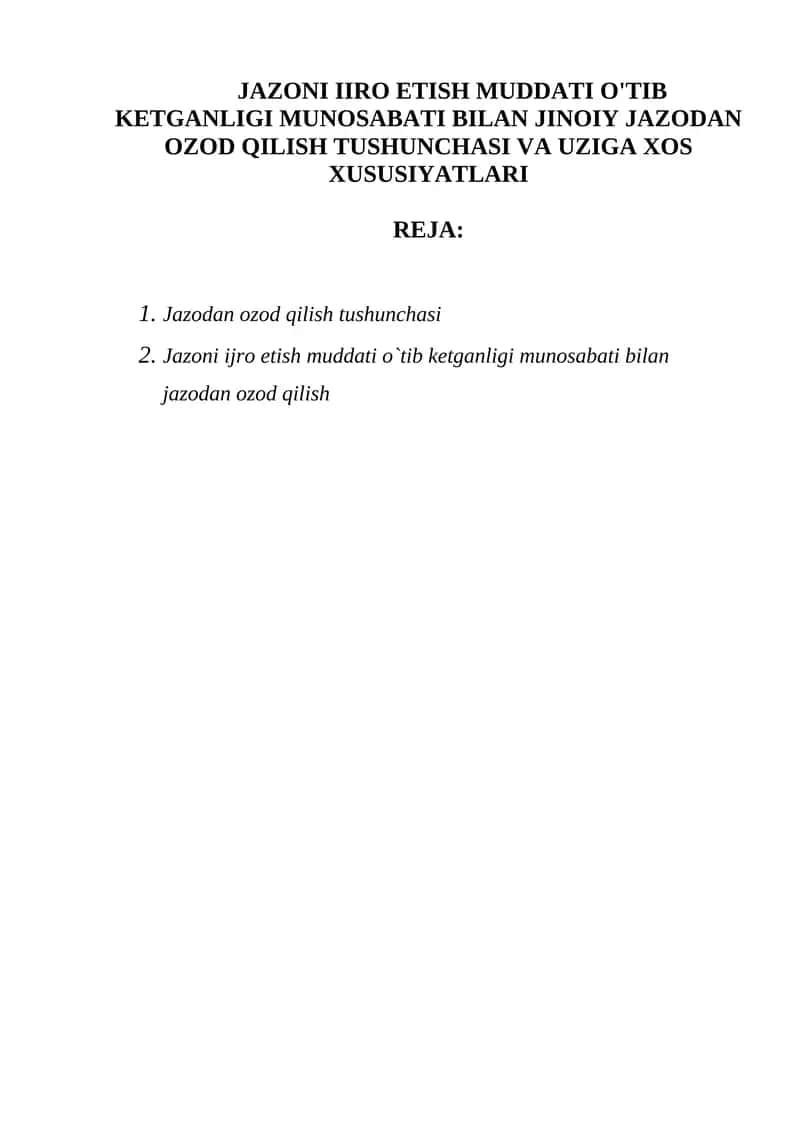 Jazodan Ozod Qilish Tushunchasi 1