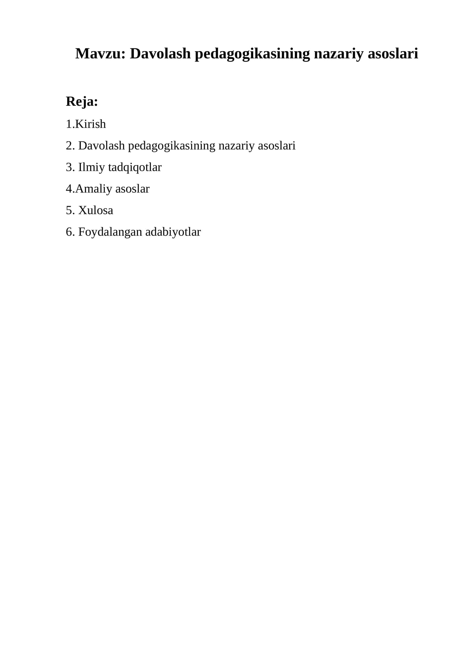 Davolash pedagogikasining nazariy asoslari 1