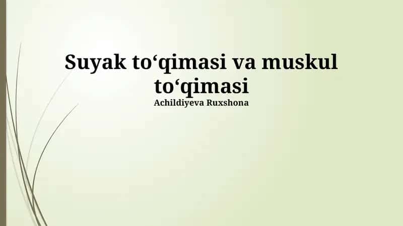 Suyak to'qimasi va muskul to'qimasi 1