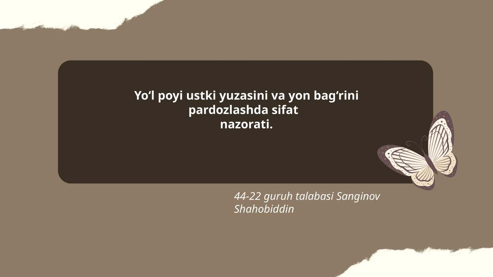 Yo‘l poyi ustki yuzasini va yon bag‘rini pardozlashda sifat nazorati 1