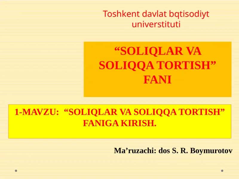 SOLIQLAR VA SOLIQQA TORTISH 1