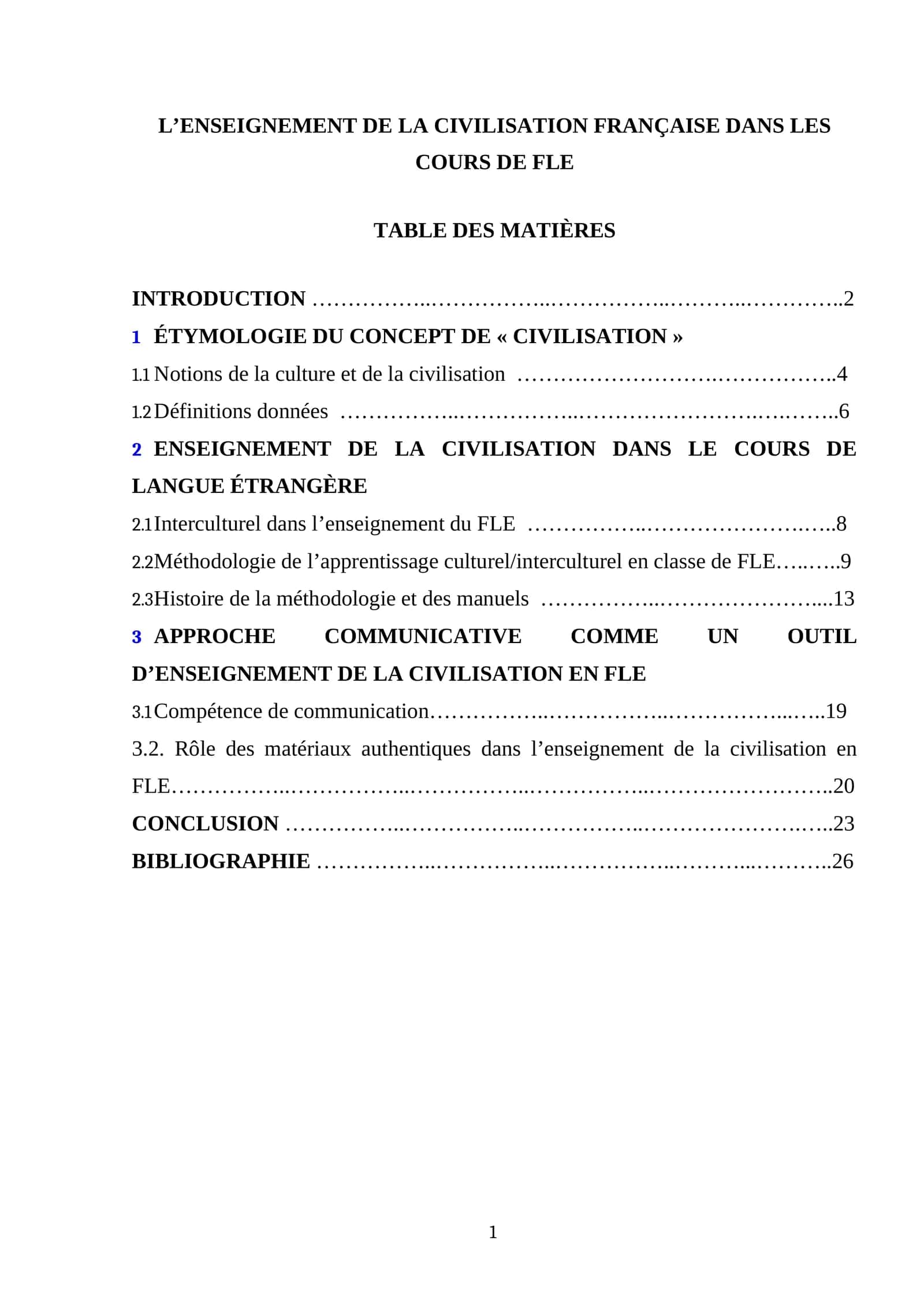 L’ENSEIGNEMENT DE LA CIVILISATION FRANÇAISE DANS LES COURS DE FLE 1