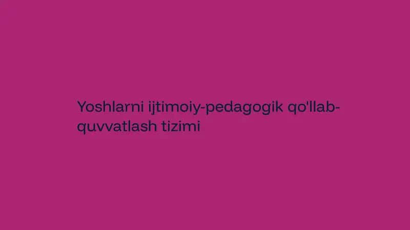 Yoshlarni ijtimoiy-pedagogik qo'llab-quvvatlash tizimi 1