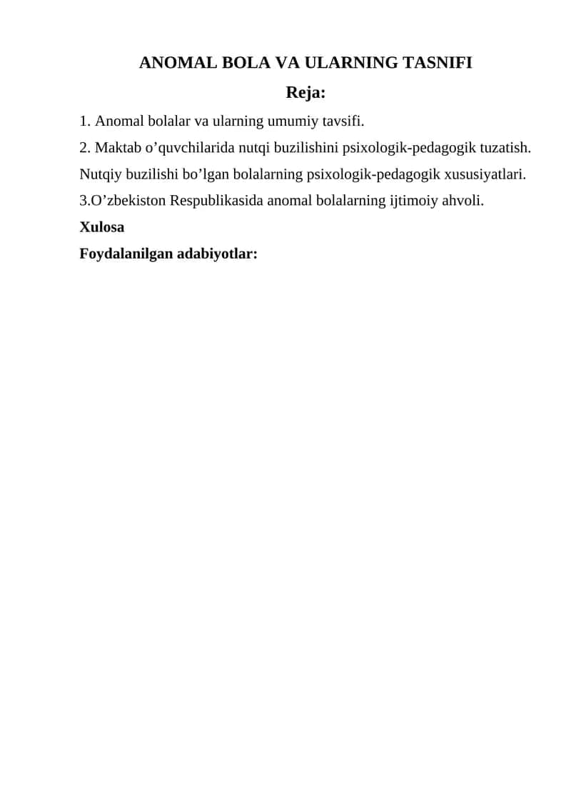 ANOMAL BOLA VA ULARNING TASNIFI 1