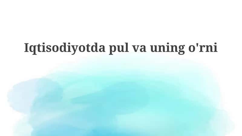 Pulning mohiyati va funksiyalari 1