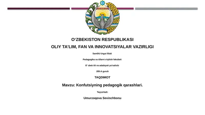 Konfutsiyning pedagogik qarashlari 1