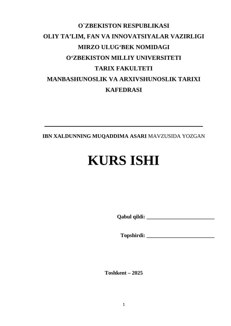 IBN XALDUNNING MUQADDIMA ASARI 1