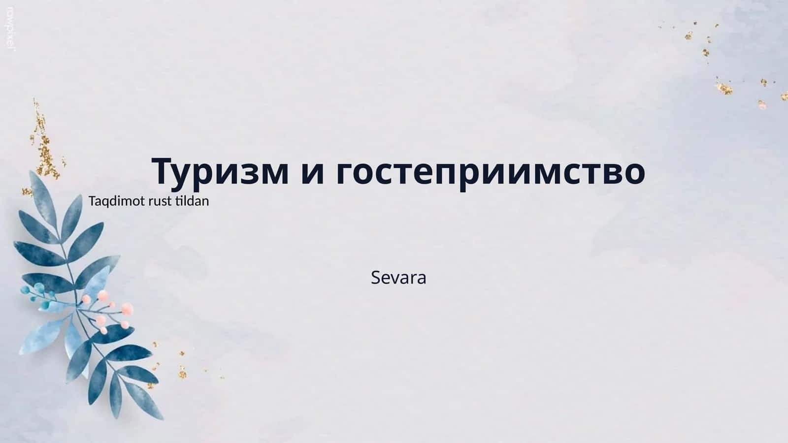 Туризм и гостеприимство 1