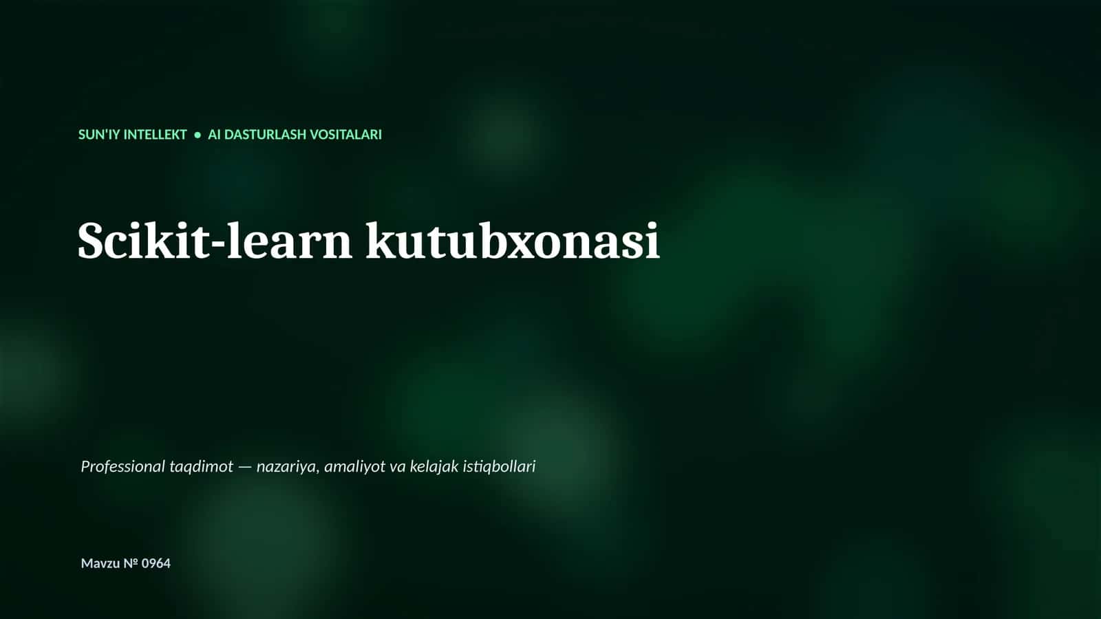 Scikit-learn kutubxonasi 1