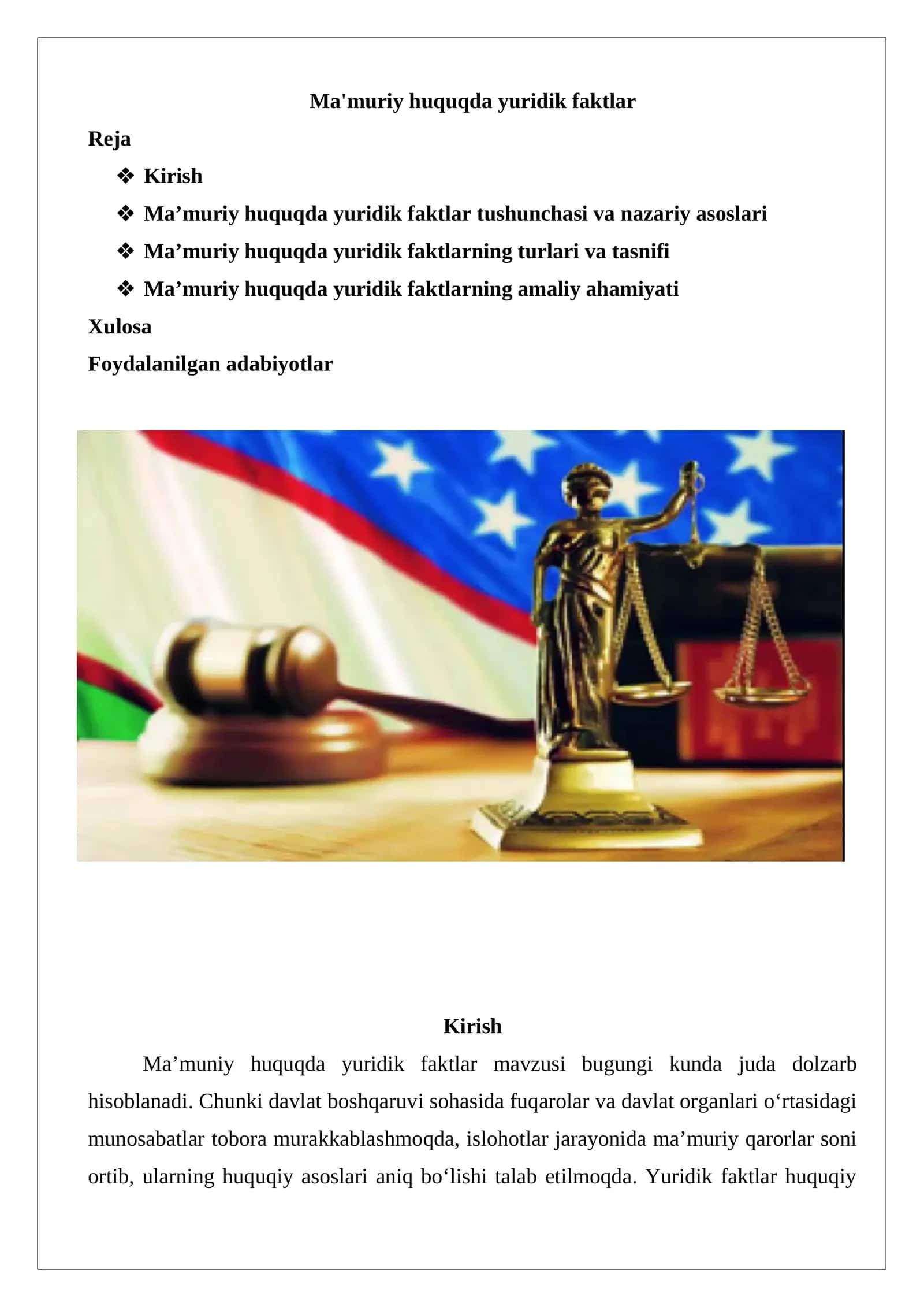 Ma'muriy huquqda yuridik faktlar 1