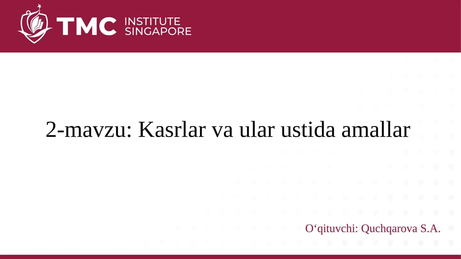 Kasrlar va ular ustida amallar 1