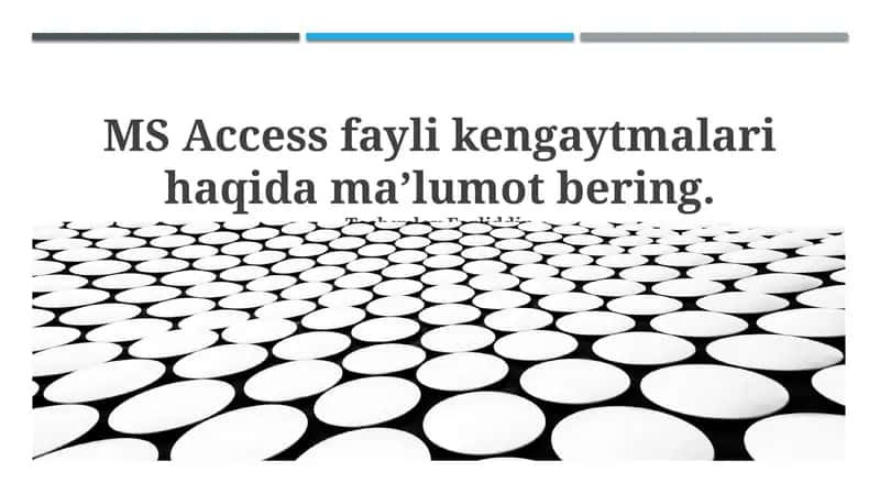 Microsoft Access Fayl Kengaytmalari 1