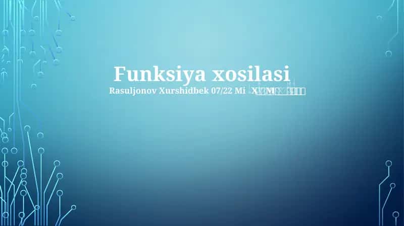 Funksiya xosilasi 1