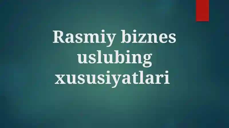 Rasmiy biznes uslubi