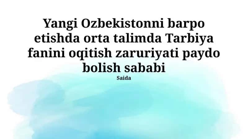 Ta'limning o'rni va ahamiyati 1