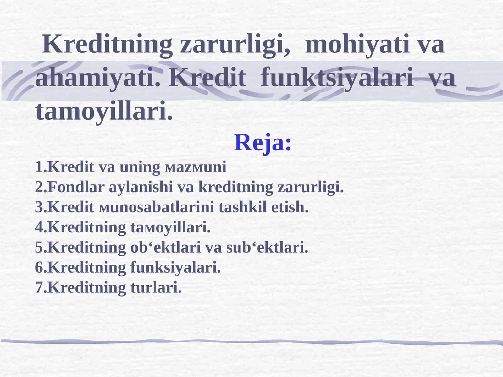 Kredit va uning мazмuni 1