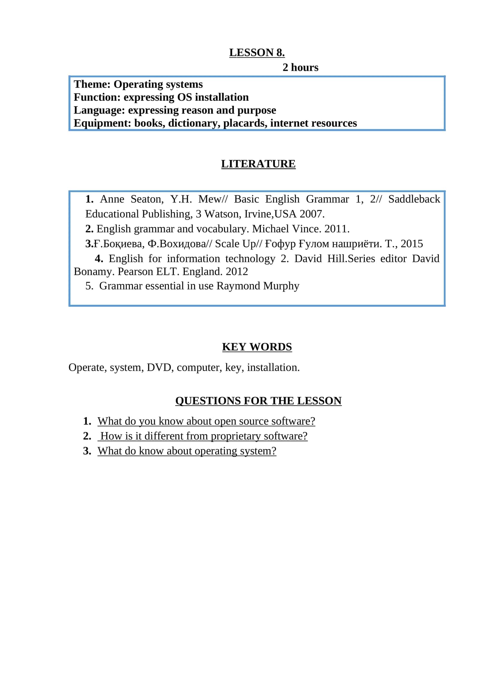 Operating systems 1