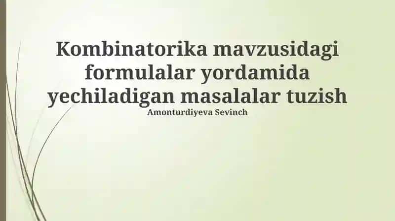 Kombinatorika va Uning Qo'llanilishi