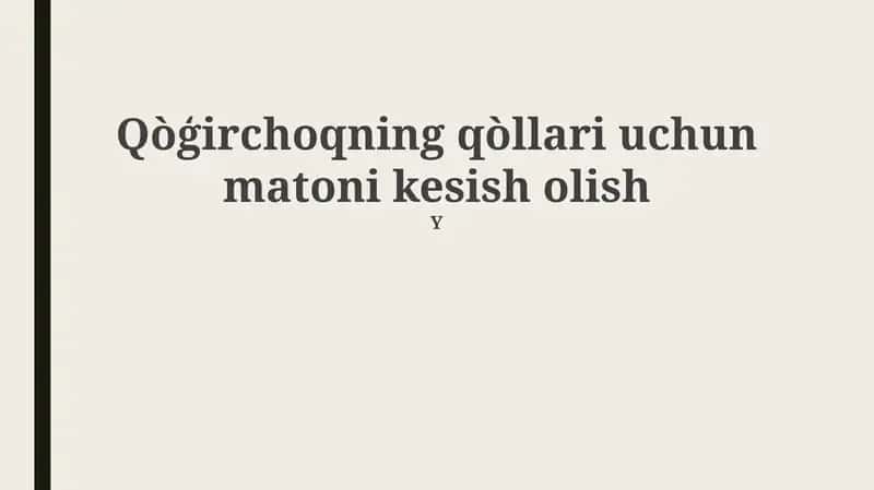 Qo'lqopning matoni kesish olish 1