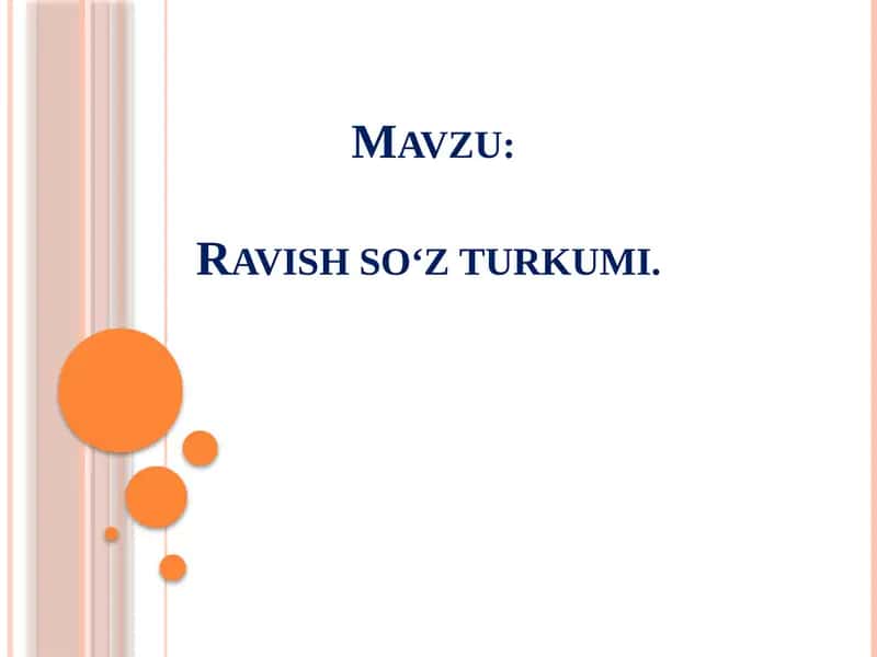 Ravish so‘z turkumi 1