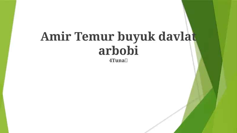 Amir Temur buyuk davlat arbobi 1