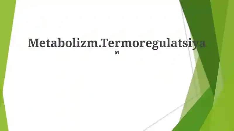 Metabolizm.Termoregulatsiya