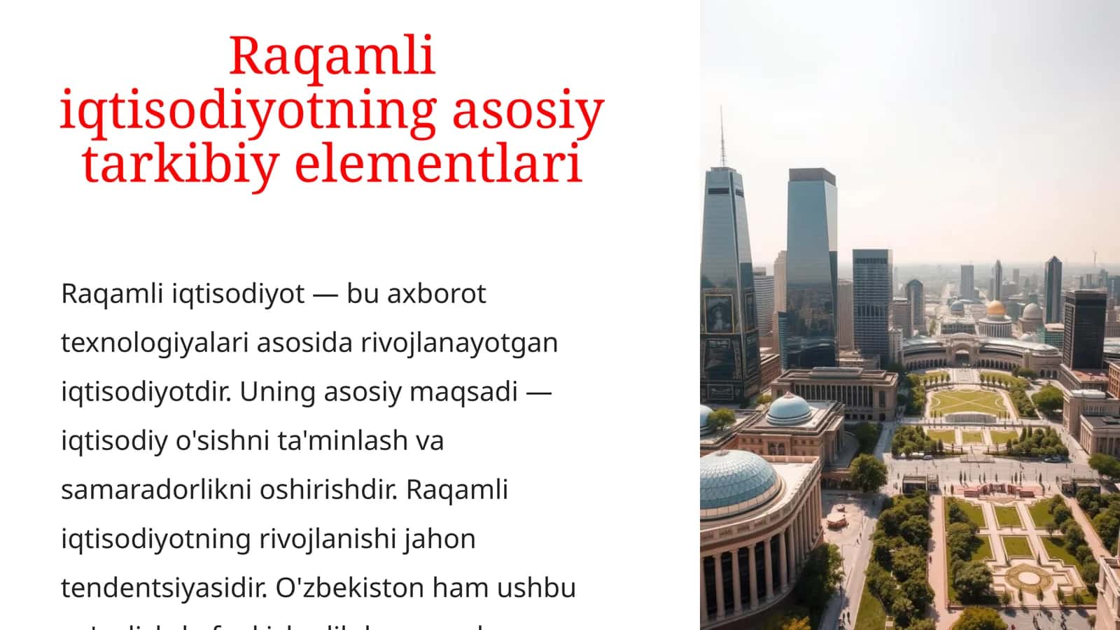 Raqamli iqtisodiyotning asosiy tarkibiy elementlari 1