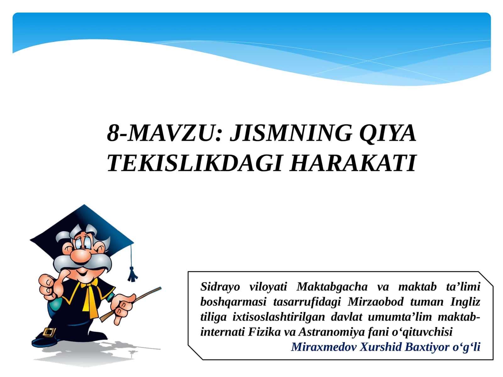 JISMNING QIYA TEKISLIKDAGI HARAKATI 1