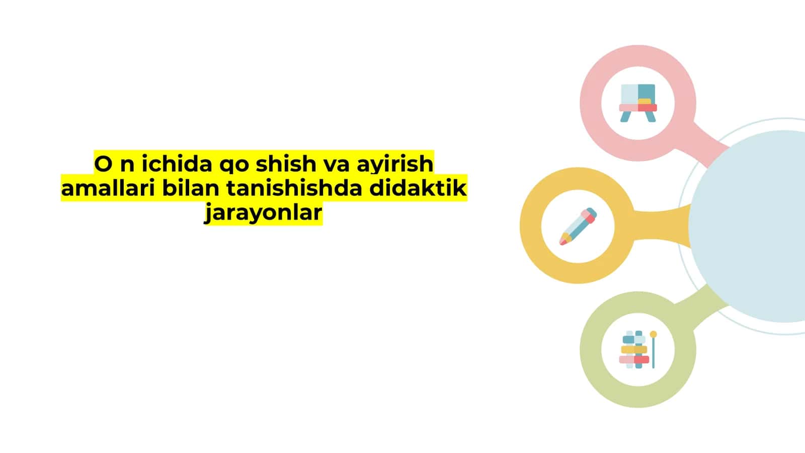 Oʻn ichida qoʻshish va ayirish amallari bilan tanishishda didaktik jarayonlar 1
