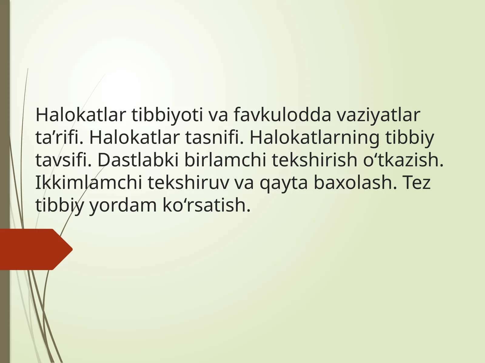 Halokatlar tibbiyoti va favkulodda vaziyatlar ta’rifi 1
