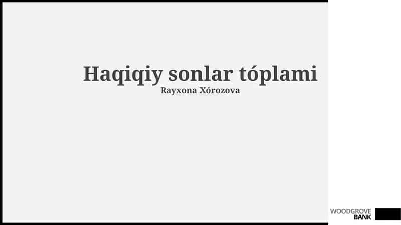 Haqiqiy sonlar tóplami 1