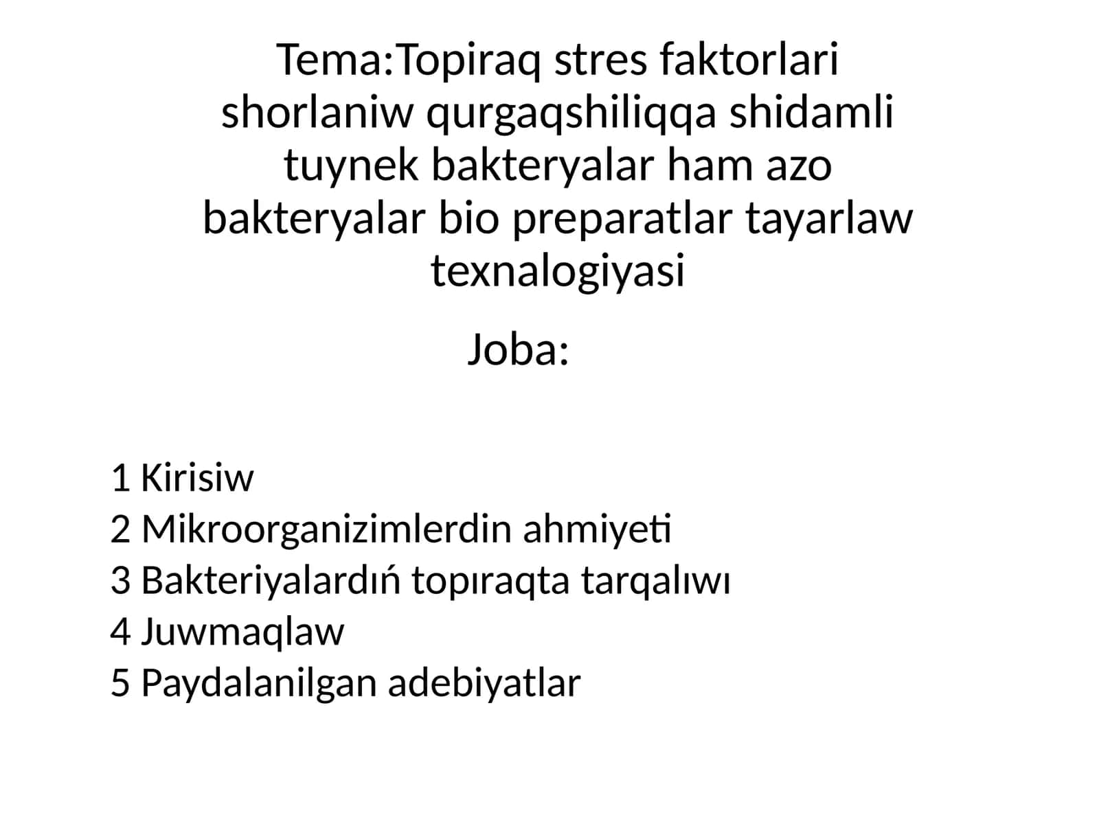 Topiraq stresfaktorlari shorlaniw qurgaqshiliqqa 1