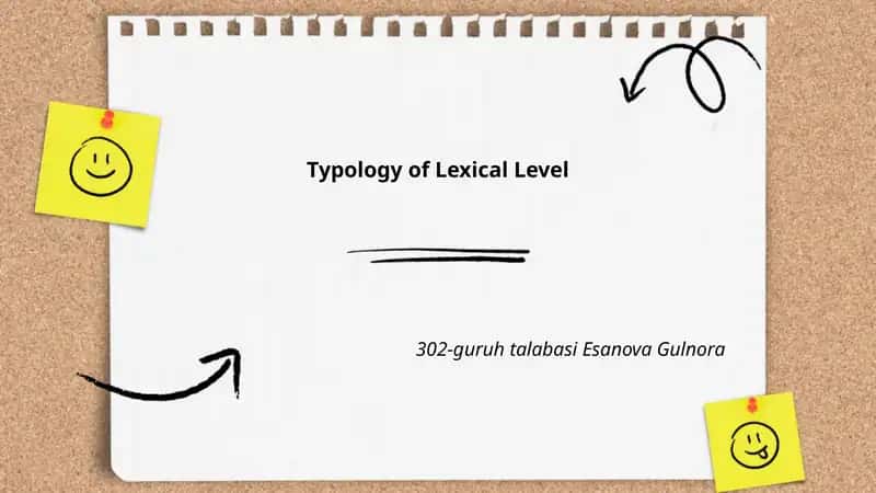Typology of Lexical Level 1