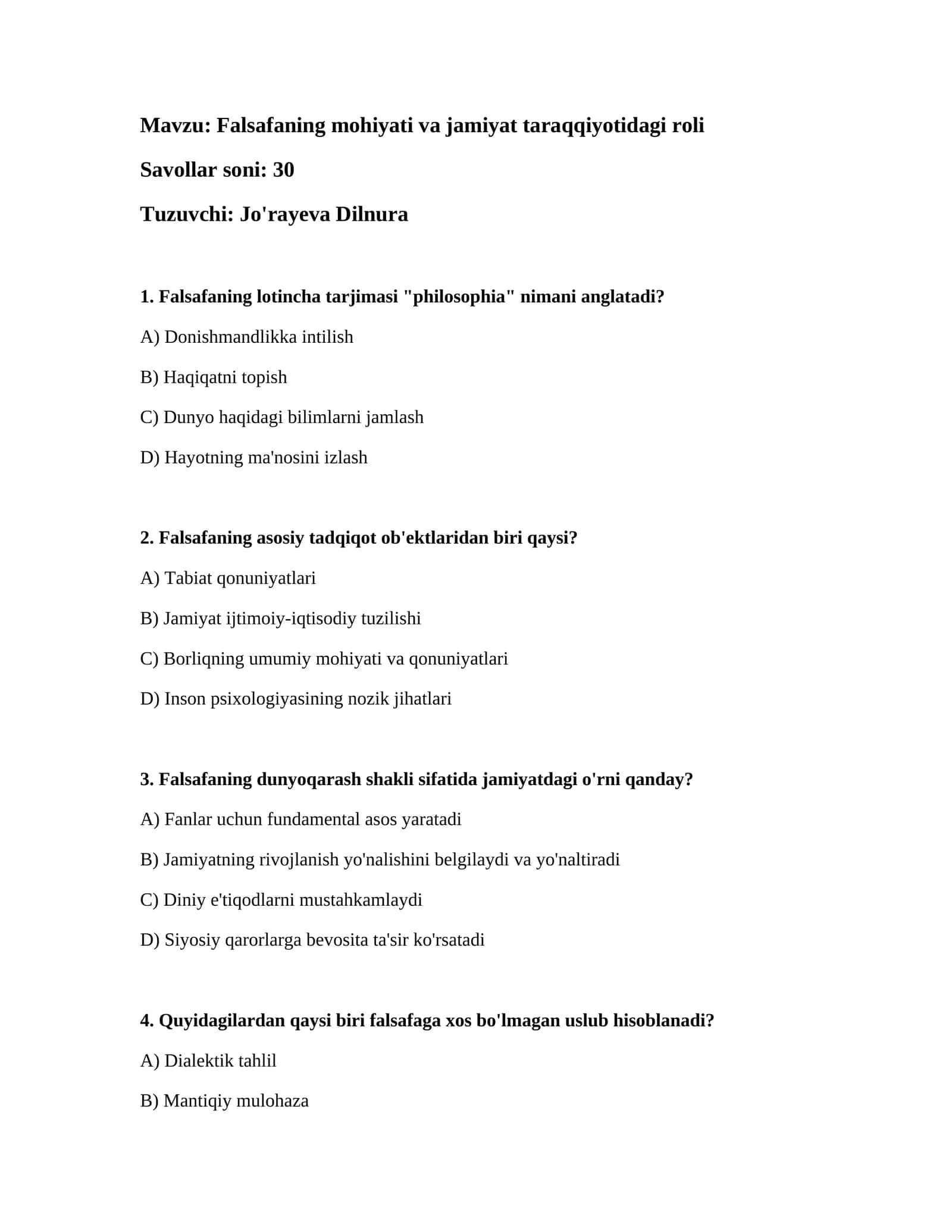 Falsafa taraqqiyoti 1