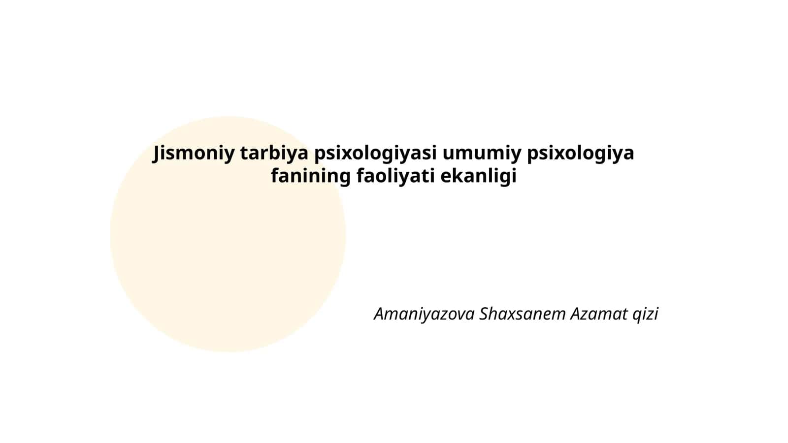 Jismoniy tarbiya psixologiyasi umumiy psixologiya fanining faoliyati ekanligi 1