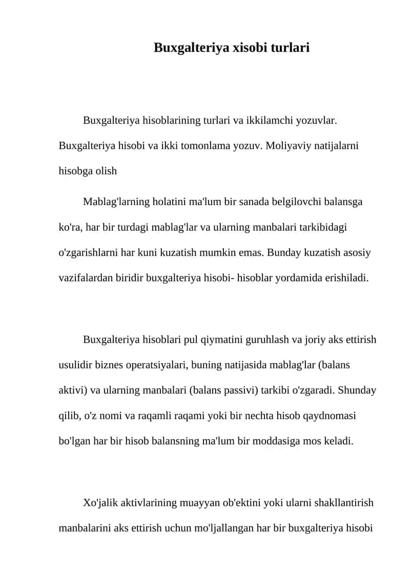 Buxgalteriya xisobi 1